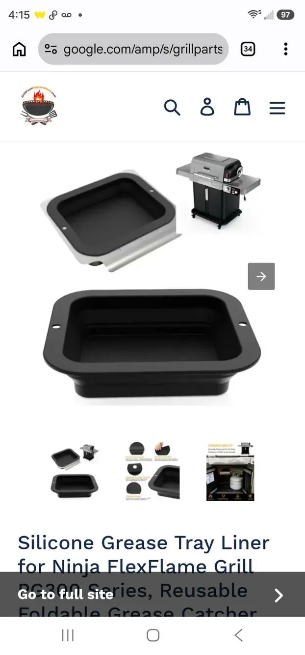 Silicone Grease Tray Liner Ninja FlexFlame Grill PG300 Series, Reusable Foldable